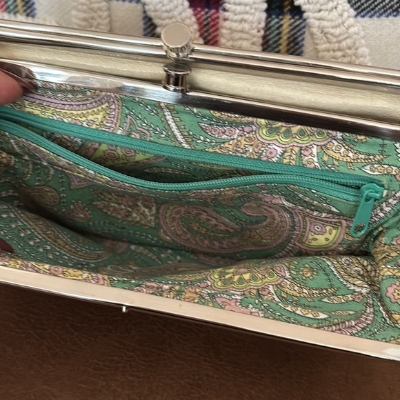 HOBO International Lauren Ivory Leather Double Kisslock Wallet Clutch - Picture 4 of 13